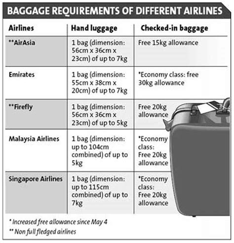 south african airlines baggage requirements